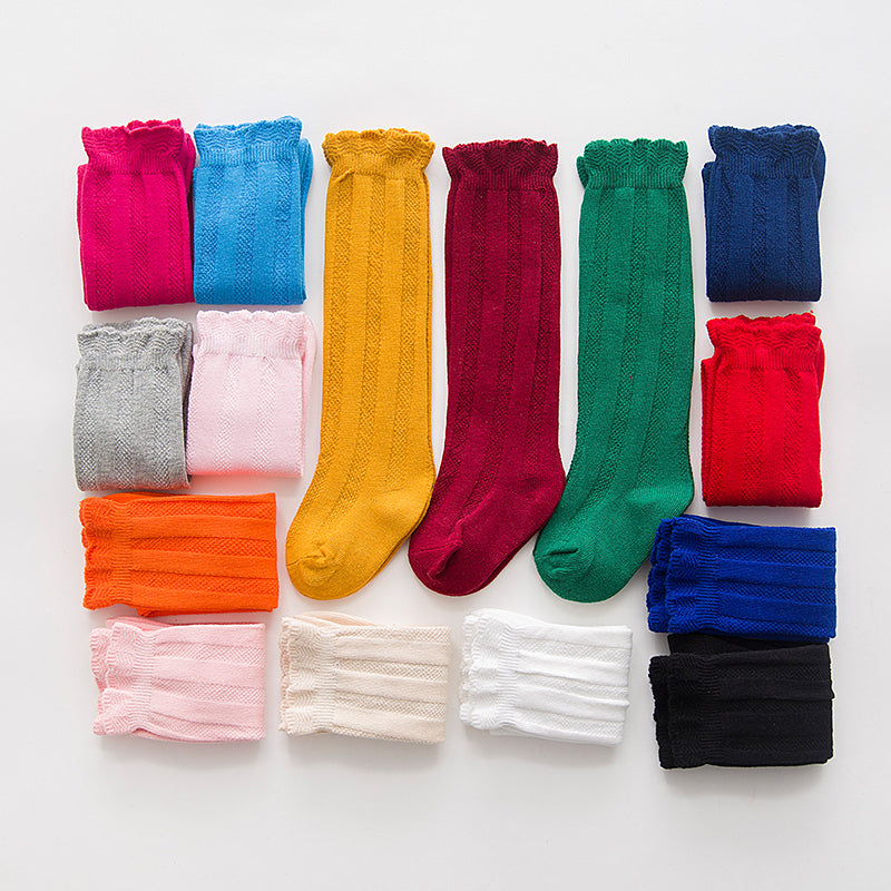 Double Needle Knee High Socks