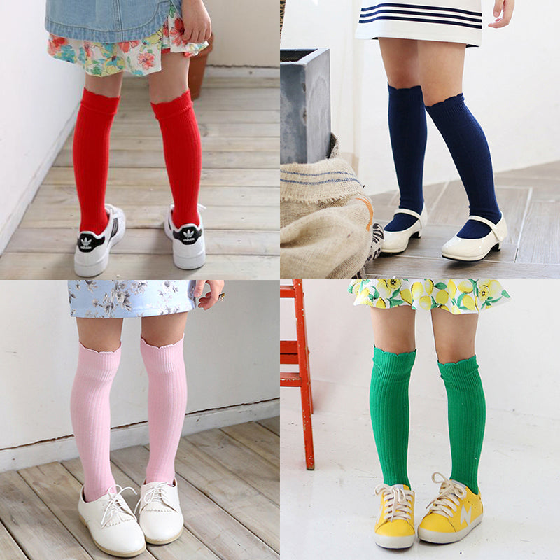 Double Needle Knee High Socks