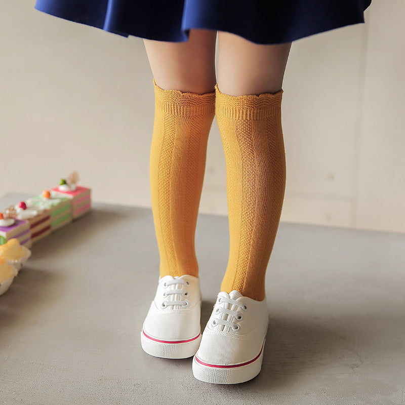Double Needle Knee High Socks