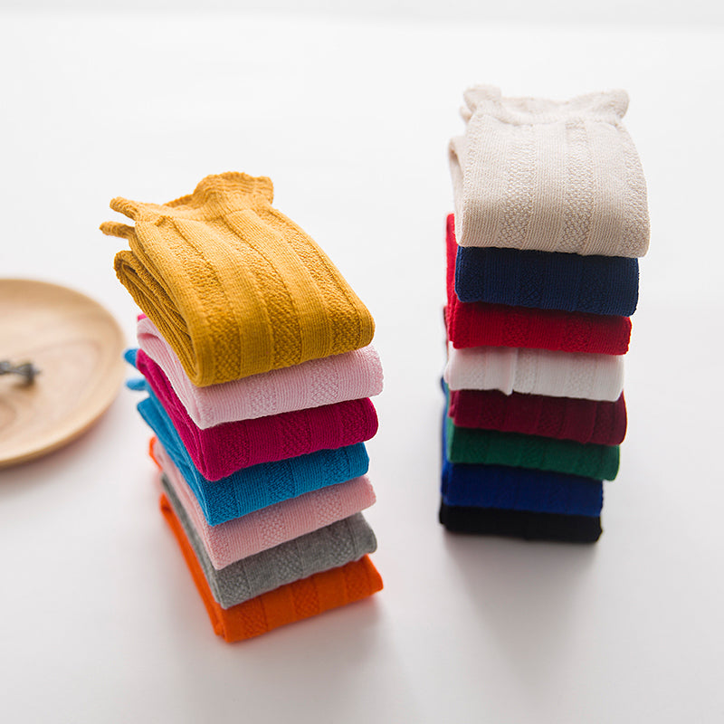 Double Needle Knee High Socks