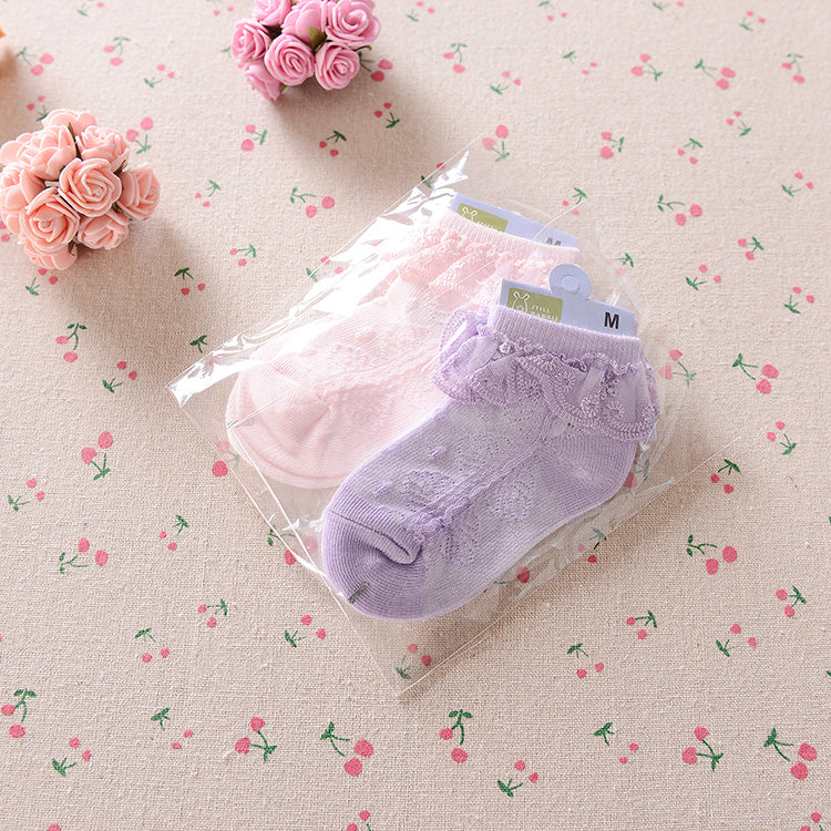 Retro Lace Ruffle Ankle Length Socks
